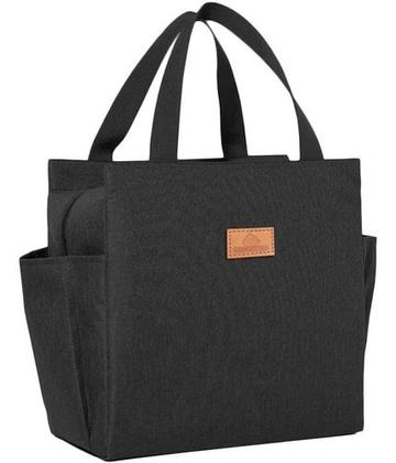 Imagem de Bolsa Feminina Estilosa Lancheira Semi Impermeavel Isolamento Termico Prática Espaçosa Basica Porta Garrafa Elegante Top