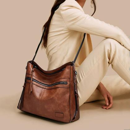 Imagem de Bolsa Feminina Grande Com Divisória Elegante Com Alça de Ombro e Transversal Dia a Dia Passeio Trabalho Reforçada Alto Padrão