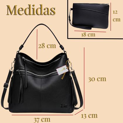 Imagem de Bolsa Feminina Grande Com Divisória Elegante Com Alça de Ombro e Transversal Dia a Dia Passeio Trabalho Reforçada Alto Padrão