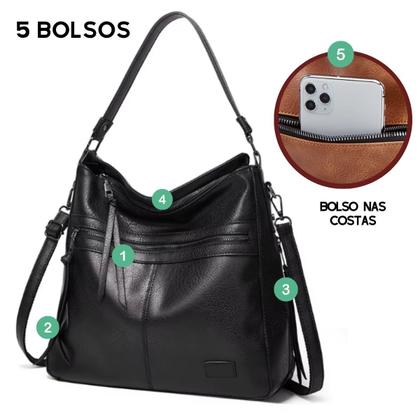 Imagem de Bolsa Feminina Grande Com Divisória Elegante Com Alça de Ombro e Transversal Dia a Dia Passeio Trabalho Reforçada Alto Padrão