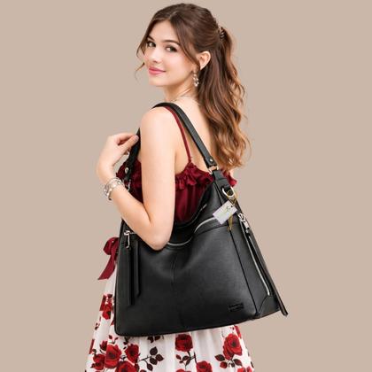 Imagem de Bolsa Feminina Grande Com Divisória Elegante Com Alça de Ombro e Transversal Dia a Dia Passeio Trabalho Reforçada Alto Padrão