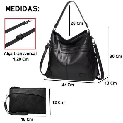 Imagem de Bolsa Feminina Grande Com Divisória Elegante Com Alça de Ombro e Transversal Dia a Dia Passeio Trabalho Reforçada Alto Padrão
