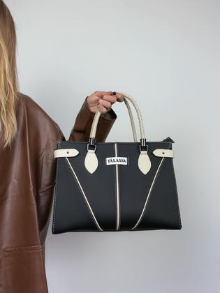 Imagem de Bolsa Feminina Grande com Divisórias Tote Talassa Tressê Transversal Moderna 