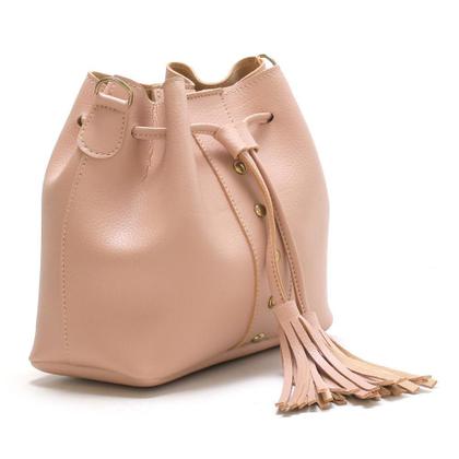 Imagem de Bolsa Feminina k Com 3 Peças Casual Leve Sacola Grande NUDE