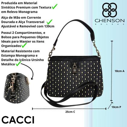Imagem de Bolsa Feminina Leve Espaçosa Passeio Sofisticada Chenson