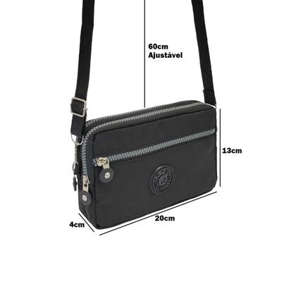 Imagem de Bolsa Feminina Leve Transversal Ombro Mão Casual Carteira Compacta Porta Celular Pequena Multi Bolsos