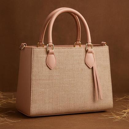 Imagem de Bolsa feminina lorena palha com alça de regulagem bolsa lançamento com material estilo palha