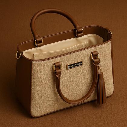 Imagem de Bolsa feminina lorena palha com alça de regulagem bolsa lançamento com material estilo palha