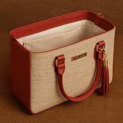 Imagem de Bolsa feminina lorena palha com alça de regulagem bolsa lançamento com material estilo palha