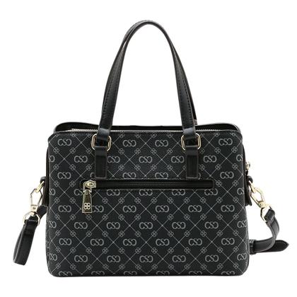 Imagem de Bolsa Feminina Mão / Transversal Chenson CG85502 Monograma Elegance Cor:Preto