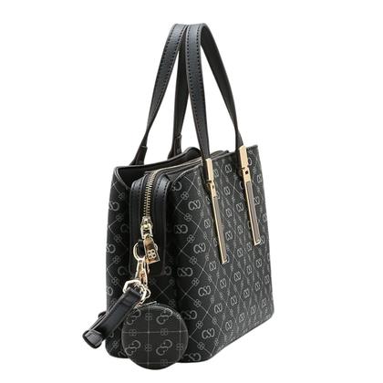 Imagem de Bolsa Feminina Mão / Transversal Chenson CG85502 Monograma Elegance Cor:Preto