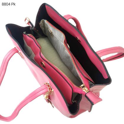 Imagem de Bolsa Feminina Mão / Transversal com Divisões e Chaveiro de Franjas 8804