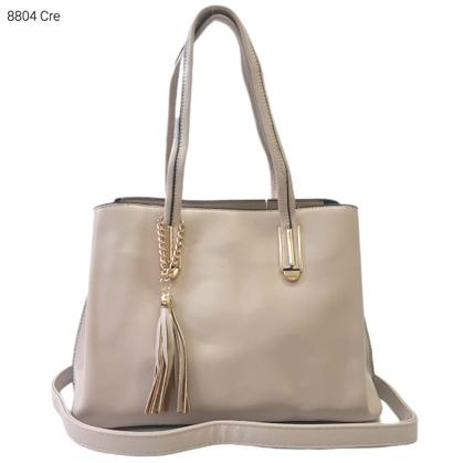 Imagem de Bolsa Feminina Mão / Transversal com Divisões e Chaveiro de Franjas 8804