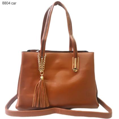 Imagem de Bolsa Feminina Mão / Transversal com Divisões e Chaveiro de Franjas 8804