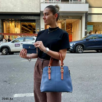 Imagem de Bolsa Feminina Mão / Transversal Kit 2 pçs com Mini Necessaire 7045