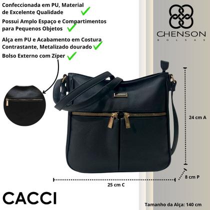 Imagem de Bolsa Feminina Média Alça Transversal Passeio Leve Chenson