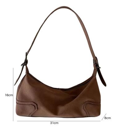 Imagem de Bolsa Feminina Média De Camurça Elegante Trabalho Faculdade