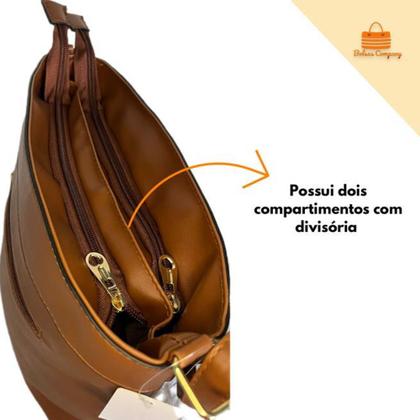 Imagem de Bolsa Feminina Media De Ombro Transversal Luxo Marrom 