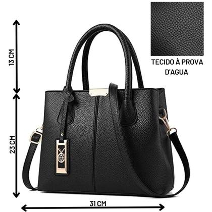 Imagem de Bolsa Feminina Média Tote Com Alça Transversal Bolso Externo Mulheres MOda Resistente COm Alça Para Trabalho Presente Resistente Lisa Espaçosa