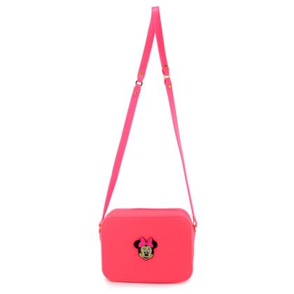 Imagem de Bolsa Feminina Menina  Injetada Transversal Personagem Minnie Unicórnio Stitch Preto Pink Laranja