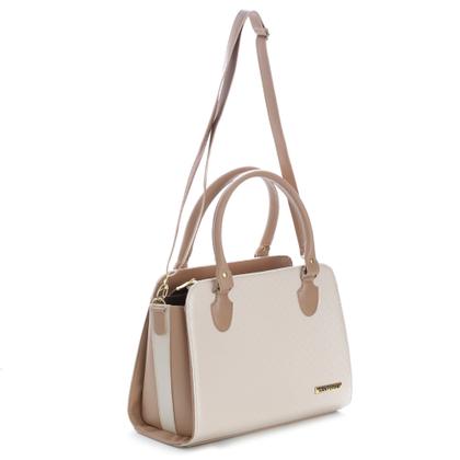 Imagem de Bolsa Feminina Metalassê Bicolor Santorini Handbag Nude/Creme