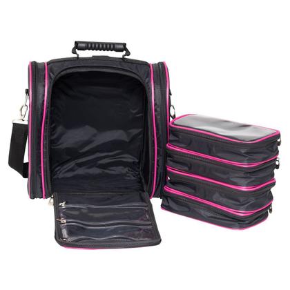 Imagem de Bolsa Feminina Mochila Termica Grande Porta Maquiagem Manicure Esmaltes Maquiadores Profissionais