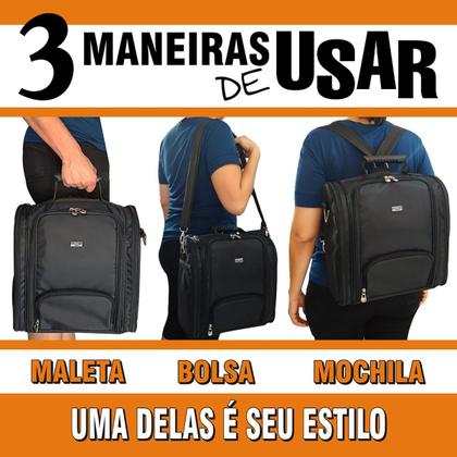 Imagem de Bolsa Feminina Mochila Termica Grande Porta Maquiagem Manicure Esmaltes Maquiadores Profissionais
