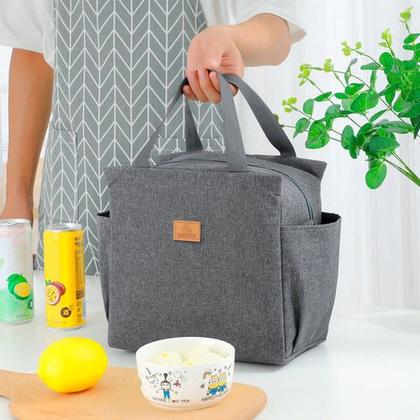 Imagem de Bolsa Feminina Necessaire Térmica Marmiteira Espaçosa Resistente Lancheira Alta Qualidade Trabalho Original Luxo Passeio