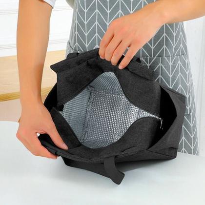 Imagem de Bolsa Feminina Necessaire Térmica Marmiteira Espaçosa Resistente Lancheira Alta Qualidade Trabalho Original Luxo Passeio