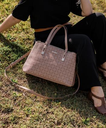Imagem de Bolsa Feminina Nude Chenson Original - Elemento Gráfico Casual - Alça de Ombro