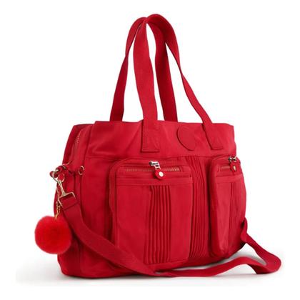 Imagem de Bolsa Feminina Nylon Grande Multi Bolsos Alça Transversal Ajustável Colorida Trabalho Moderna