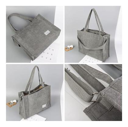 Imagem de Bolsa Feminina Nylon Grande Veludo Passeio Academia