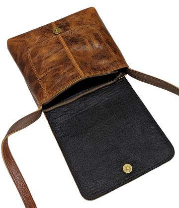 Imagem de Bolsa Feminina Pequena Couro Legitimo Bolsinha Transversal Alça Regulável