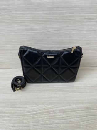 Imagem de Bolsa Feminina Pequena Transversal Bolsinha Tiracolo Alça Regulável Cor Preto Corrente