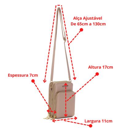 Imagem de Bolsa Feminina Pequena Transversal Porta Celular Carteira