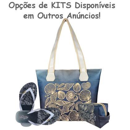 Imagem de Bolsa Feminina Praia Com Relevo 3D Necessaire Azul Magicc BN-239