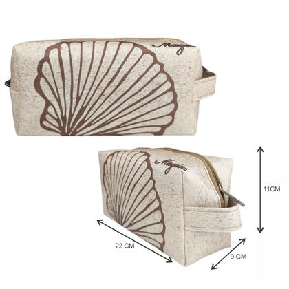 Imagem de Bolsa Feminina Praia Com Relevo 3D Necessaire Concha Palha Magicc BN-245