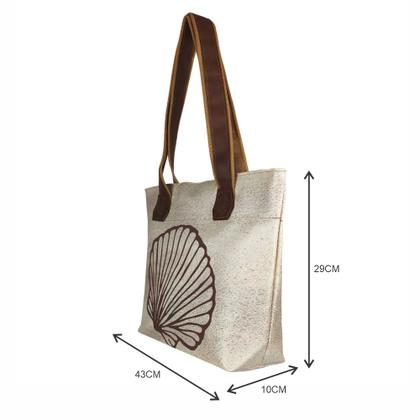 Imagem de Bolsa Feminina Praia Com Relevo 3D Necessaire Concha Palha Magicc BN-245