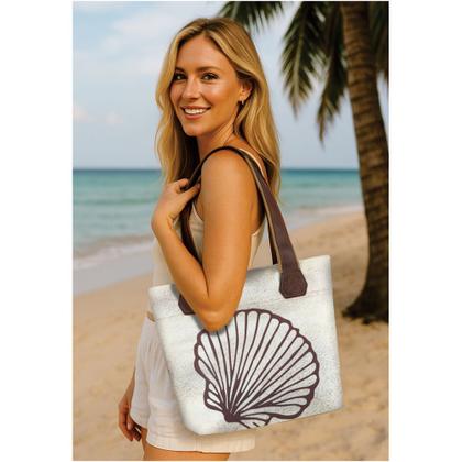 Imagem de Bolsa Feminina Praia Com Relevo 3D Necessaire Concha Palha Magicc BN-245