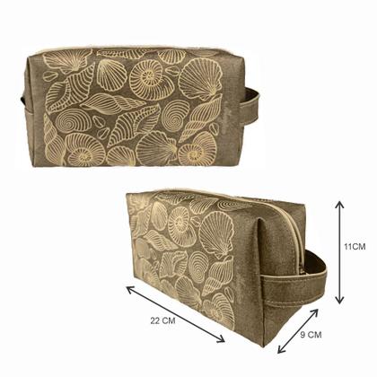 Imagem de Bolsa Feminina Praia Com Relevo 3D Necessaire Marrom Magicc BN-240