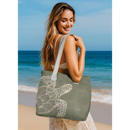 Imagem de Bolsa Feminina Praia Com Relevo 3D Necessaire Tartaruga Magicc BN-244