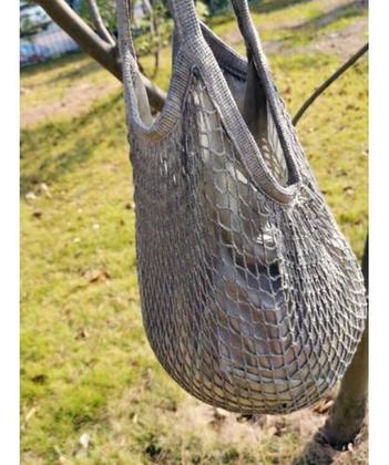 Imagem de Bolsa Feminina Sacola De Praia  Passeio Rede Vazada Crochê