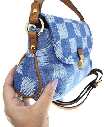 Imagem de Bolsa feminina tiracolo transversal jeans bag retro premium