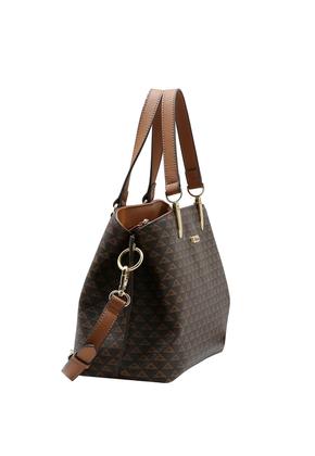 Imagem de Bolsa Feminina Tote Transversal Chenson 3485624 Monograma Cor:Café