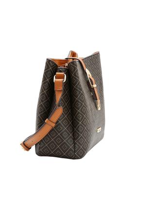 Imagem de Bolsa Feminina Transversal Chenson 3485616 Monograma Cor:Café