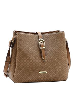 Imagem de Bolsa Feminina Transversal Chenson 3485616 Monograma Cor:Café