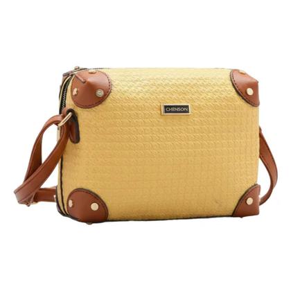 Imagem de Bolsa Feminina Transversal Chenson CG84671 Textura Delicada Cor:Amarelo