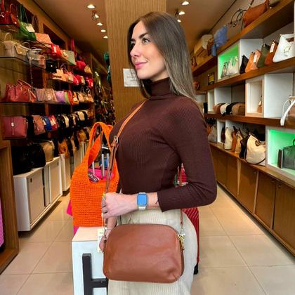Imagem de Bolsa Feminina Transversal com Divisões 3362 Cor:Rosa
