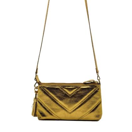 Imagem de Bolsa Feminina Transversal de Couro Bolso Interno Matelassê Cores Andreia Ribeiro