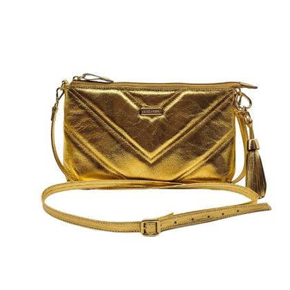 Imagem de Bolsa Feminina Transversal de Couro Bolso Interno Matelassê Cores Andreia Ribeiro